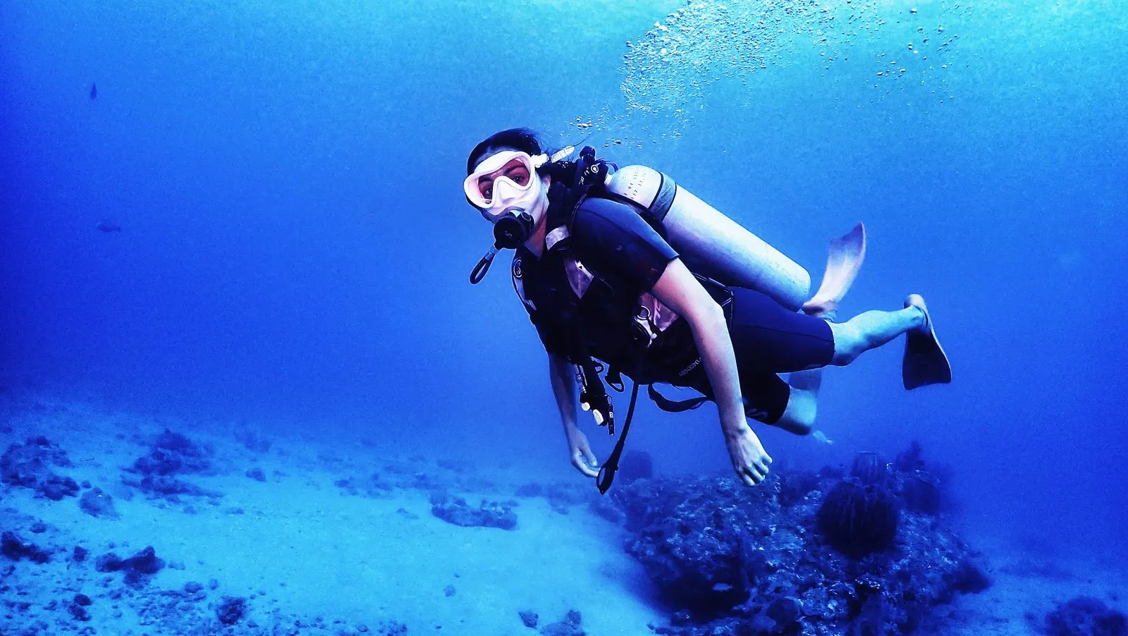 Boat dives during Open Water training